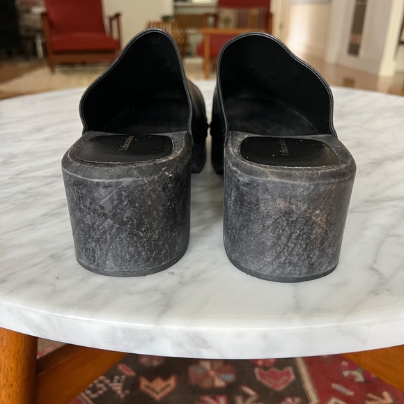 Reformation Reyna Black Leather Studded Platform Clogs Size 10 - Picture 8 of 10